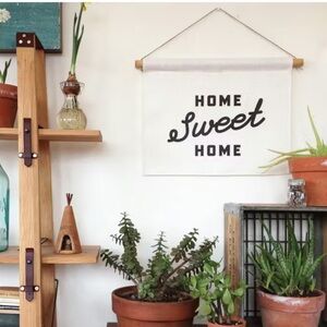 Three Potato Four Home Sweet Home Linen Banner - White and Black